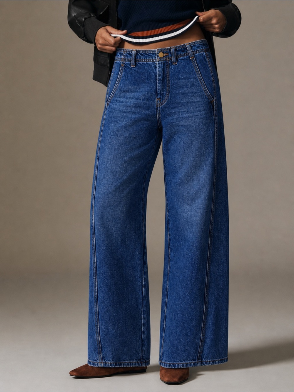 Anthropologie Pilcro High Rise Tapered Wide Leg Jeans 24